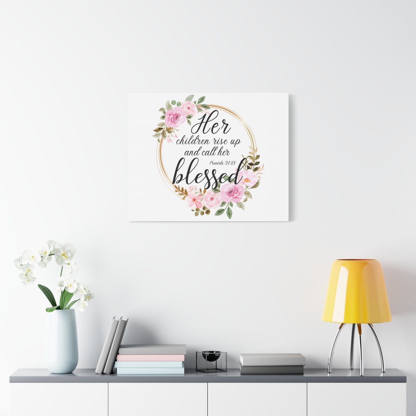Scripture Walls Proverbs 31:28 She is Blessed Bible Verse Canvas Christian Wall Art Ready to Hang Unframed