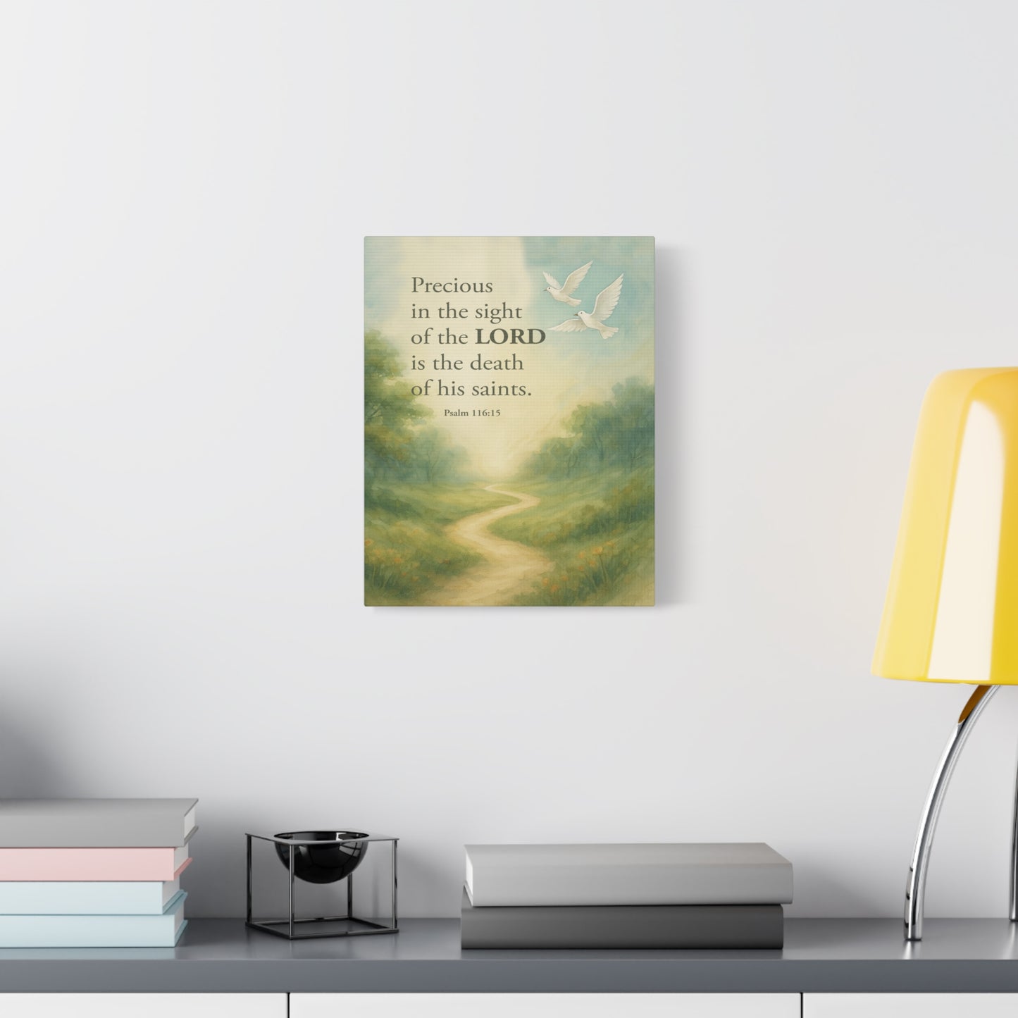 Scripture Canvas Psalm 116:15 Precious Christian Wall Art Bible Verse Print Ready to Hang