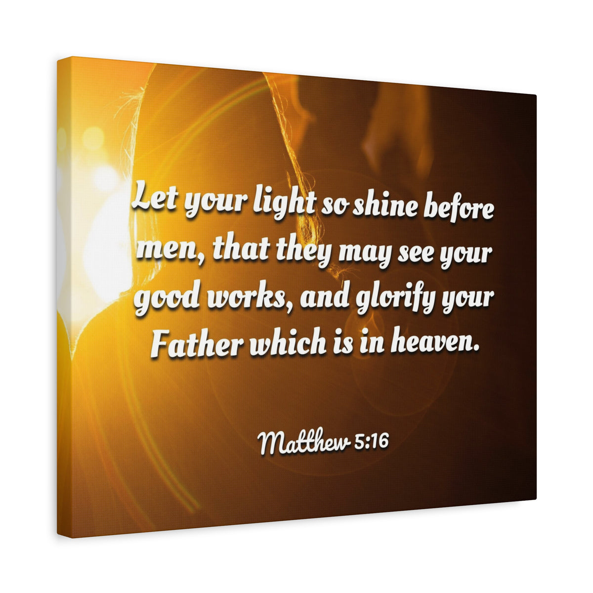 Scripture Canvas Glorify Your Father Matthew 5:16 Christian Wall Art Bible Verse Print Ready to Hang