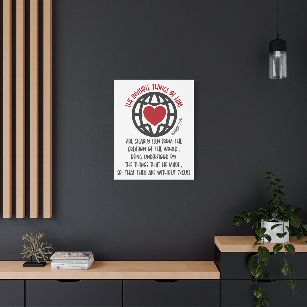 Scripture Canvas The Invisible Things Romans 1:20 Christian Wall Art Bible Verse Print Ready to Hang