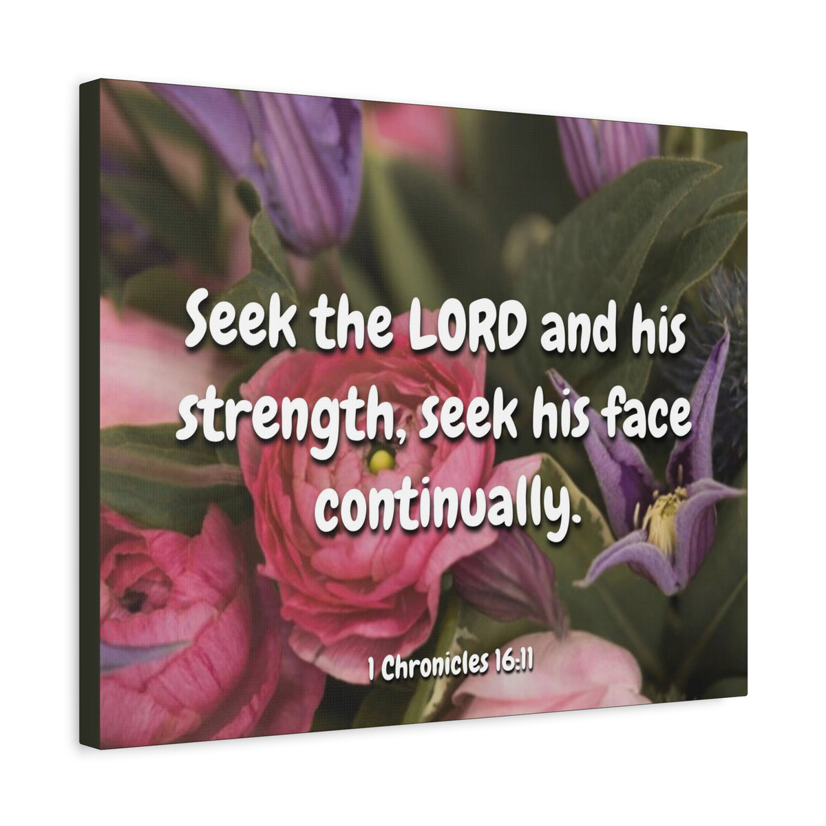 Scripture Canvas Seek The Lord 1 Chronicles 16:11 Christian Wall Art Bible Verse Print Ready to Hang