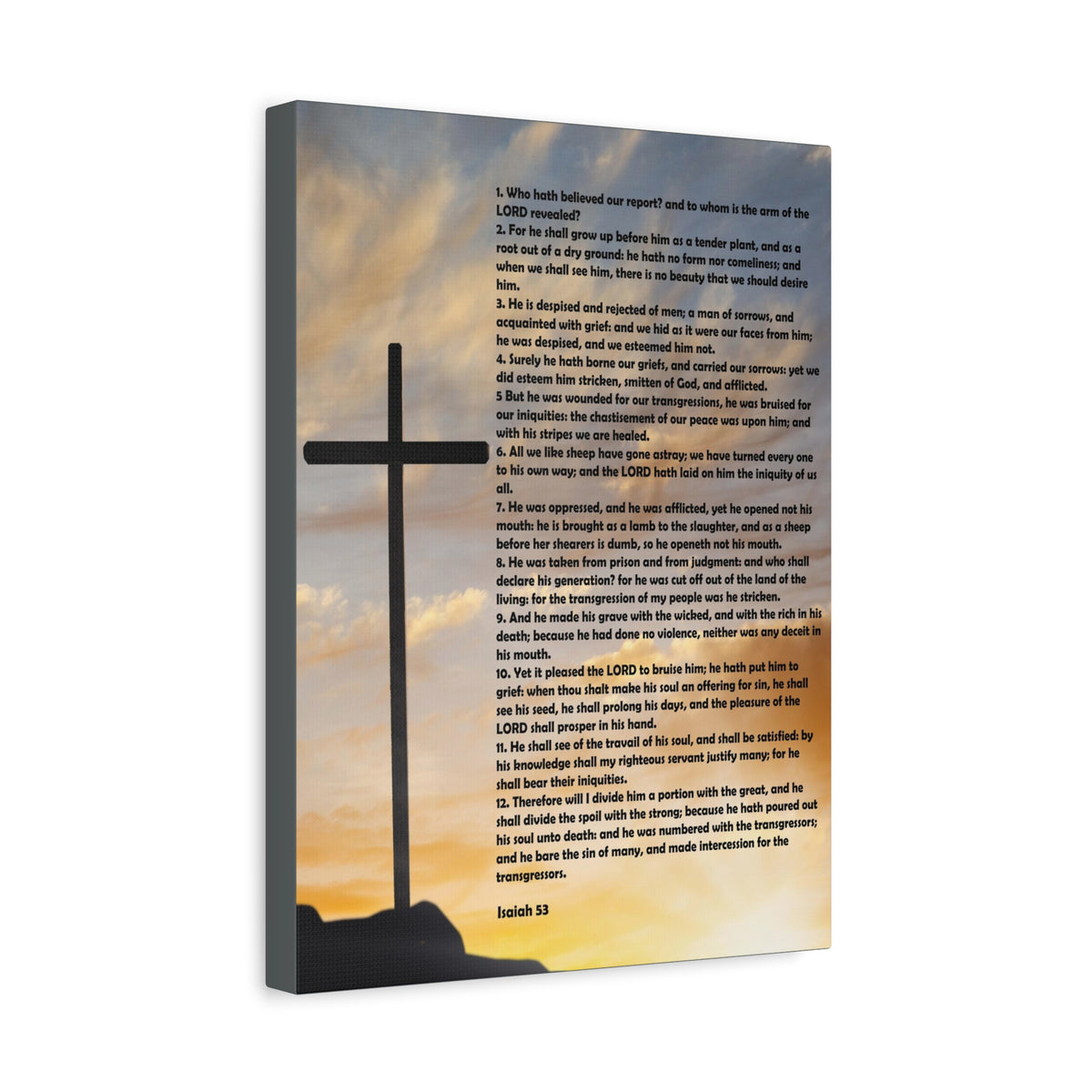 Scripture Canvas Despised and Rejected Isaiah 53 Christian Wall Art Bible Verse Print Ready to Hang