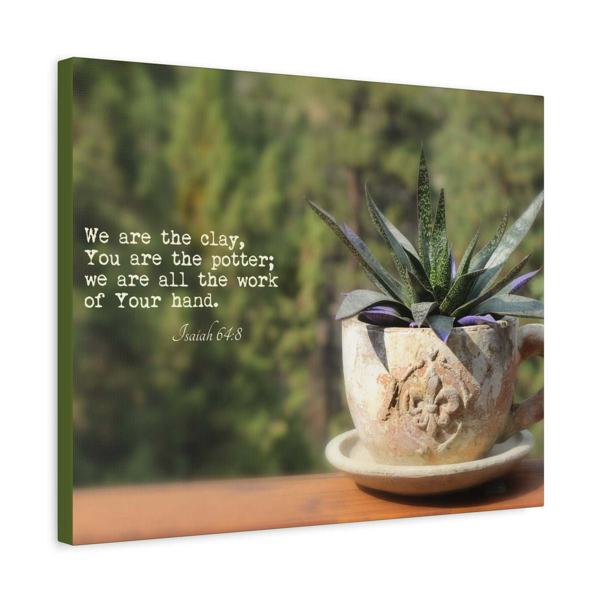 Scripture Canvas We Are The Clay Isaiah 64:8 Christian Wall Art Bible Verse Print Ready to Hang