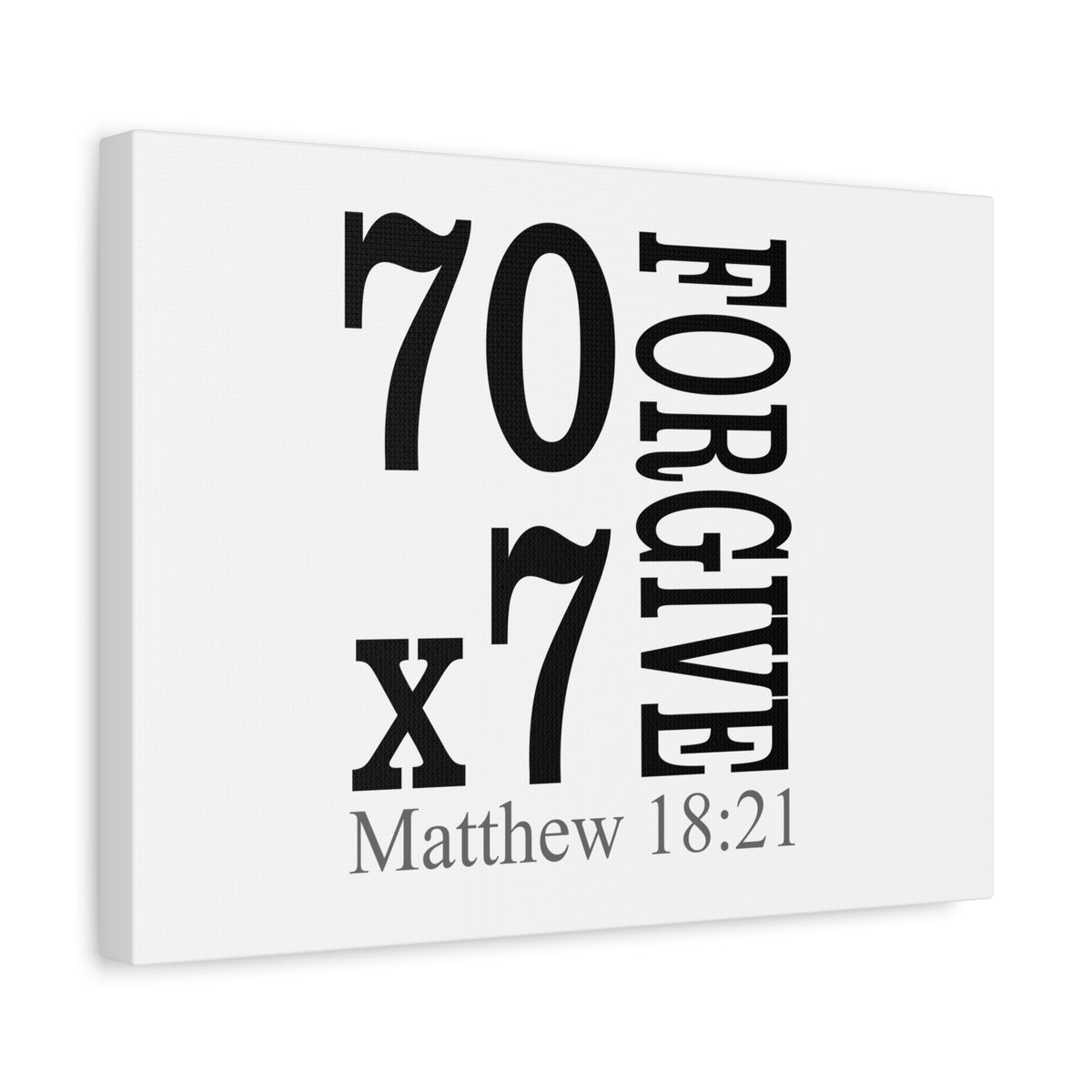 Scripture Canvas Forgive Matthew 18:21 Christian Wall Art Bible Verse Print Ready to Hang