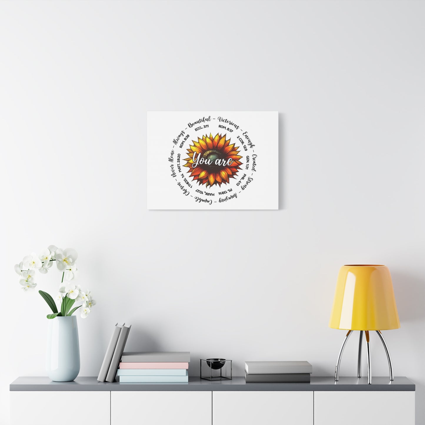 Scripture Walls God Says You Are Sunflower Bible Verse Canvas Christian Wall Art Ready to Hang Unframed