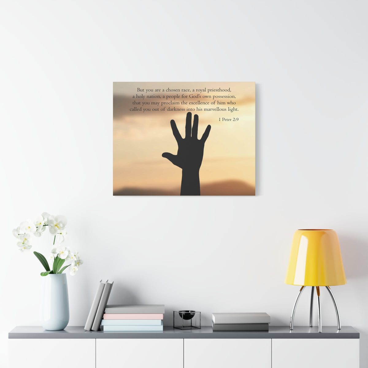 Scripture Canvas Royal Priesthood 1 Peter 2:9 Christian Wall Art Bible Verse Print Ready to Hang