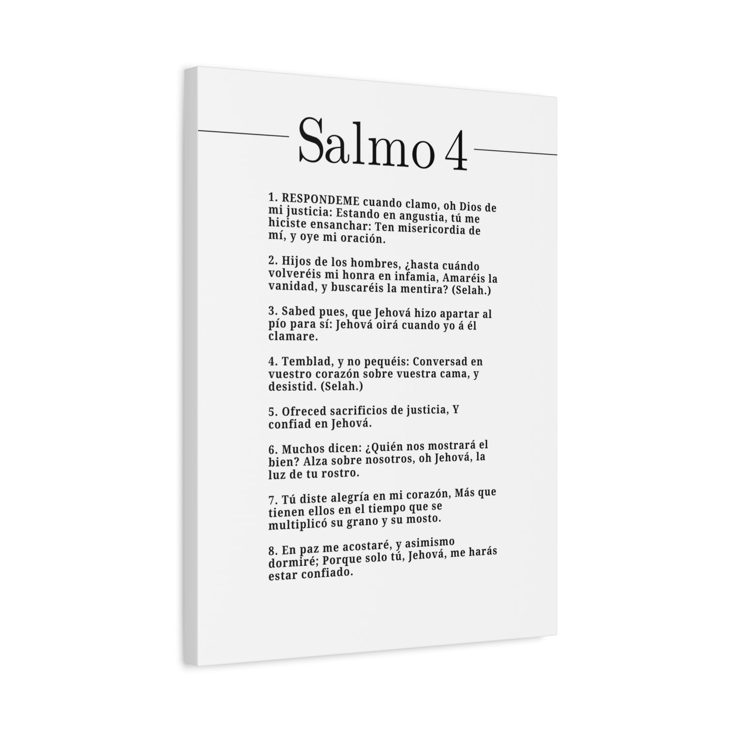 Salmo 4 Impresión De Arte Cristiano en la Pared Lista Para Colgar