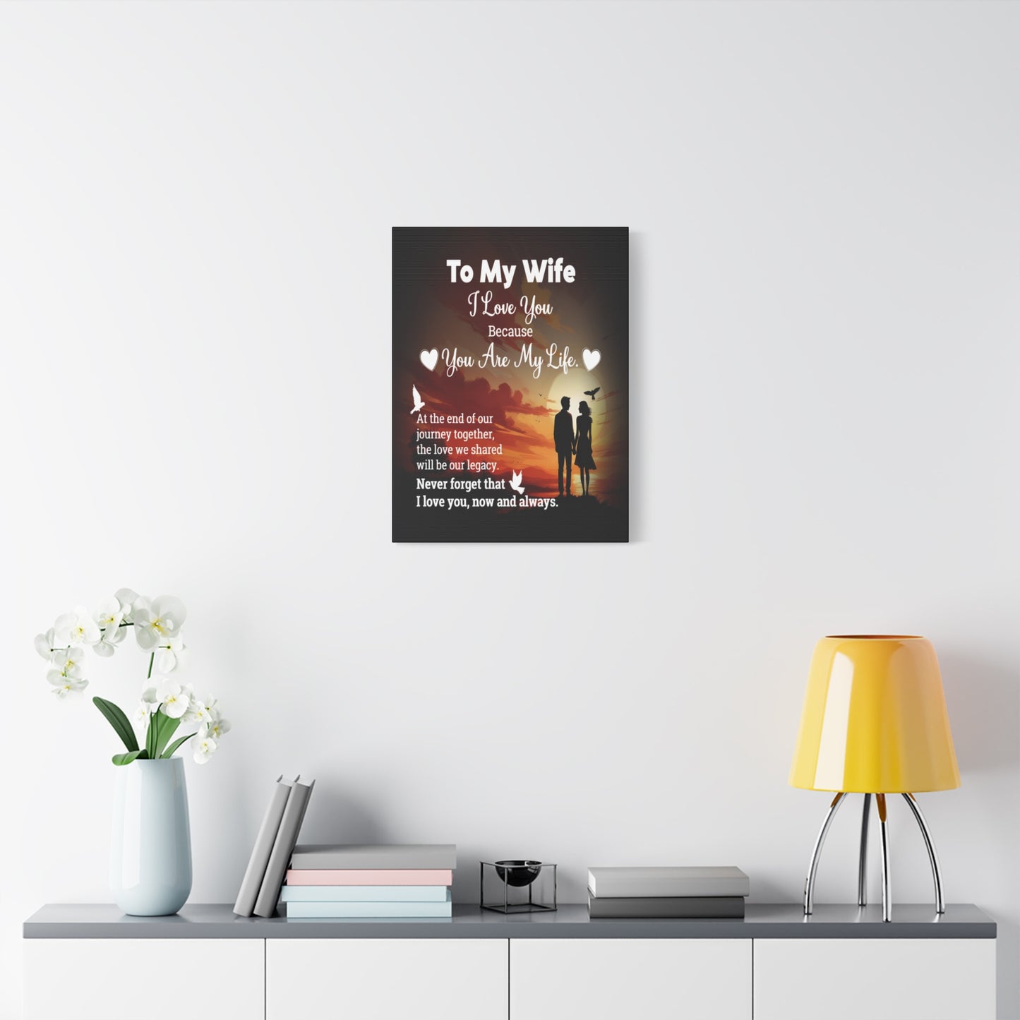 To My Wife Sunset Romance Canvas Wall Art - Heartfelt Gift of Love & Legacy