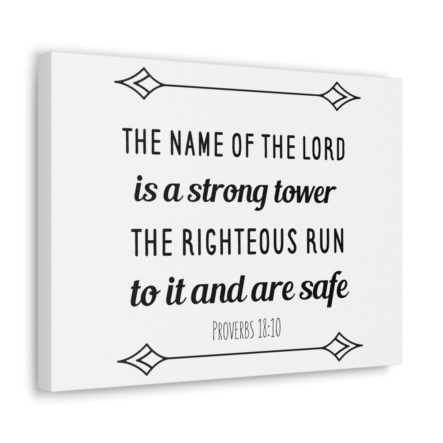 The Name Of The Lord Proverbs 18:10 Bible Verse Canvas Christian Wall Art Ready To Hang