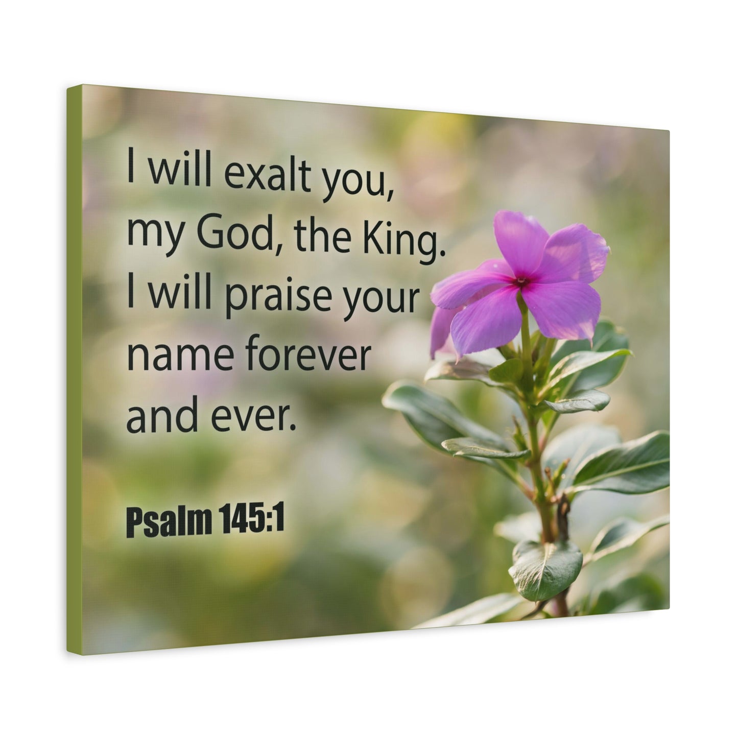 Bible Verse Canvas God The King Psalm 145:1 Christian Home Decor Scripture Art