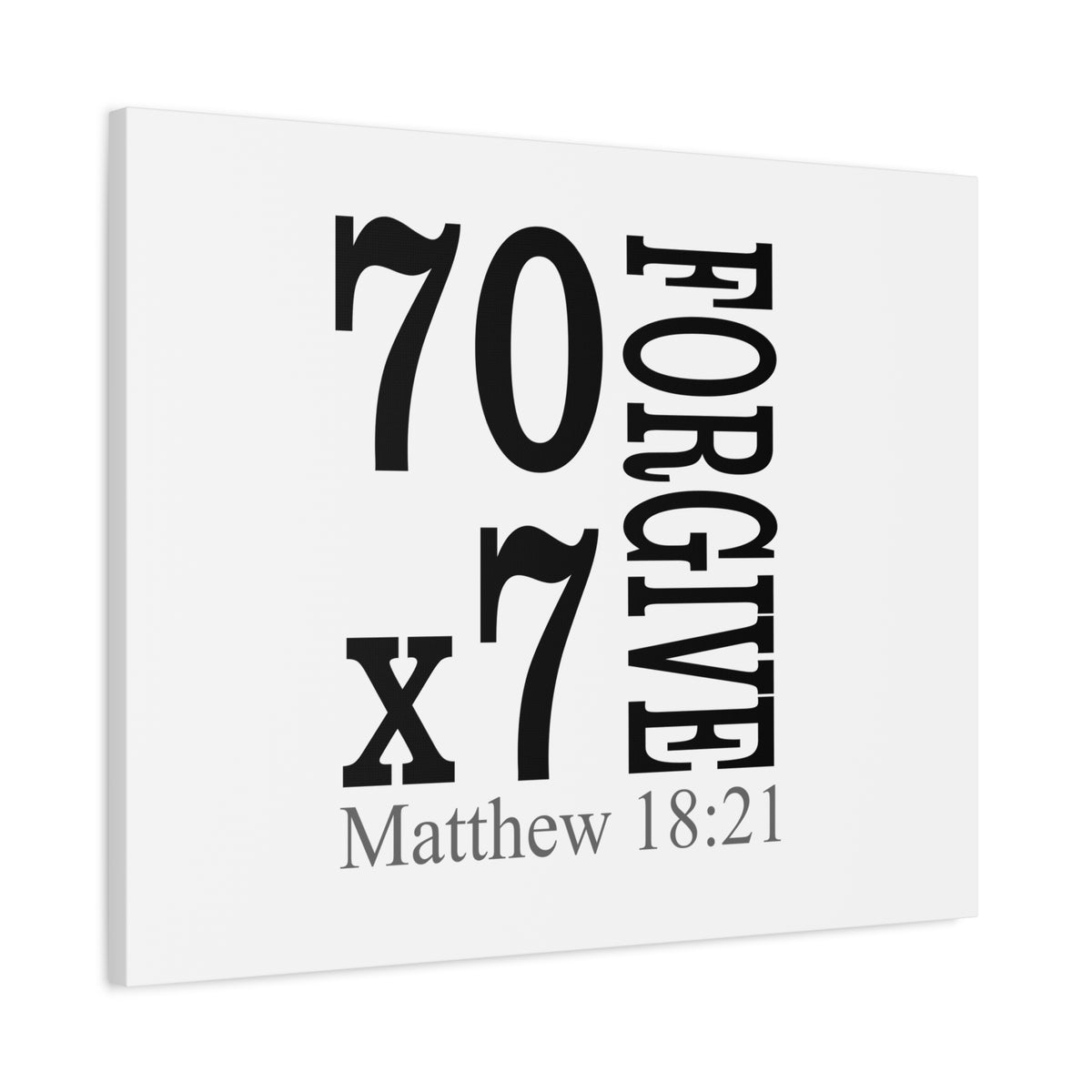 Scripture Canvas Forgive Matthew 18:21 Christian Wall Art Bible Verse Print Ready to Hang
