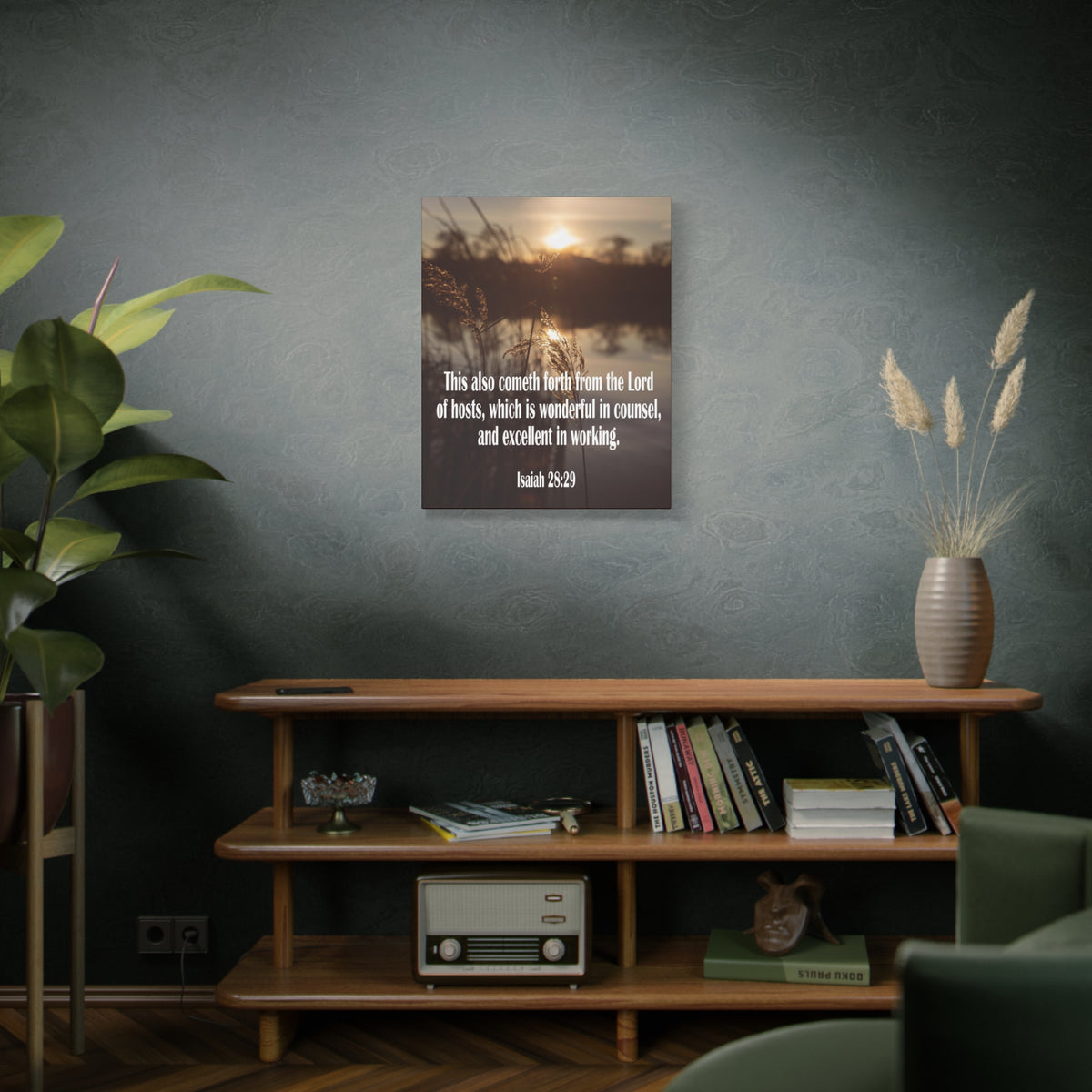 Scripture Canvas Wonderful in Counsel Isaiah 28:29 Christian Wall Art Bible Verse Print Ready to Hang