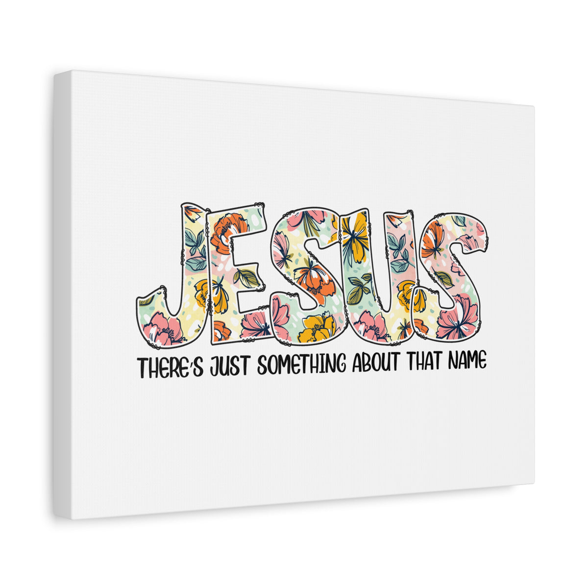 Scripture Canvas Jesus There's Just Something Hebrews 12:2 Flowers Christian Wall Art Bible Verse Print Ready to Hang