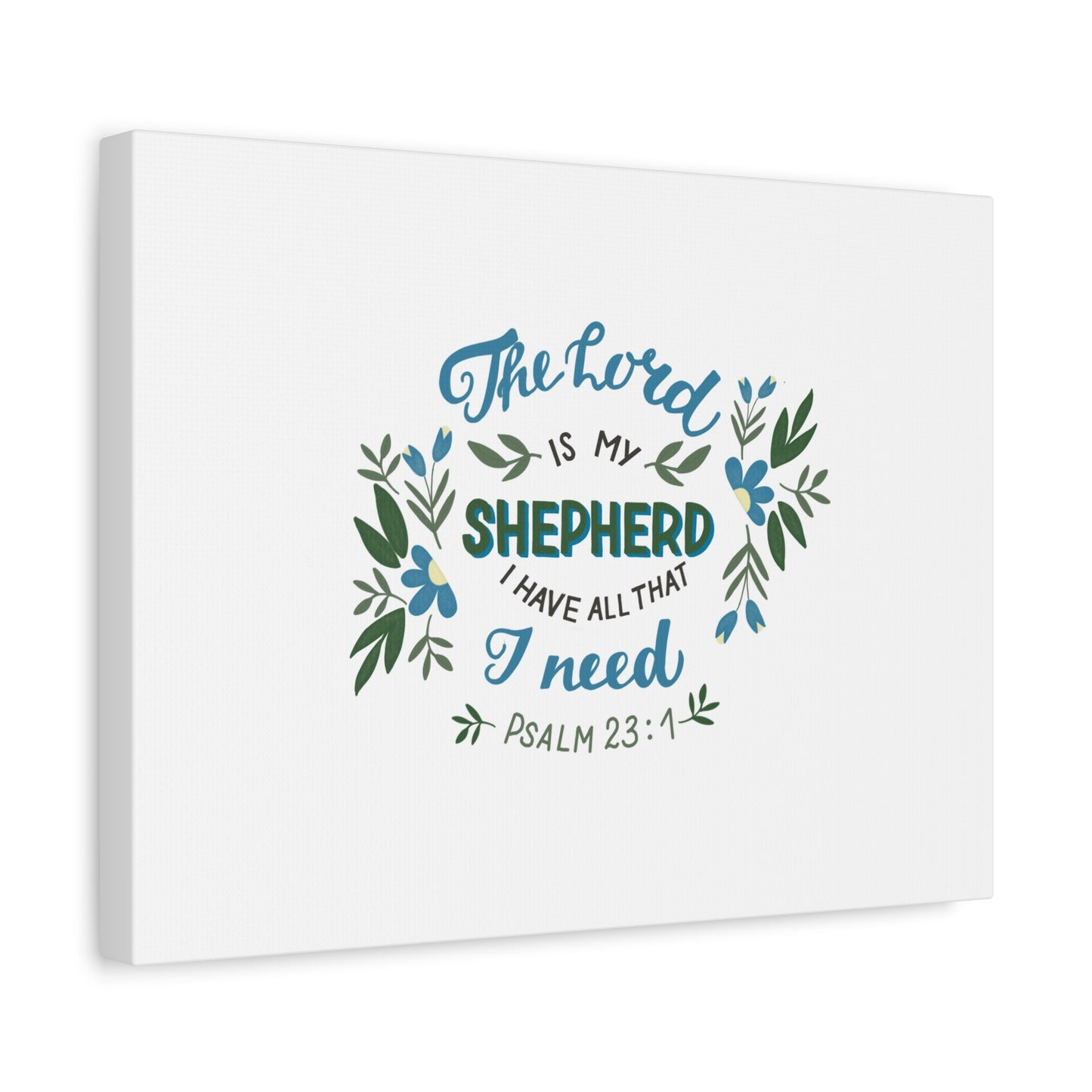 Scripture Canvas The Lord Is My Shepherd Psalm 23:1 Christian Wall Art Bible Verse Print Ready to Hang