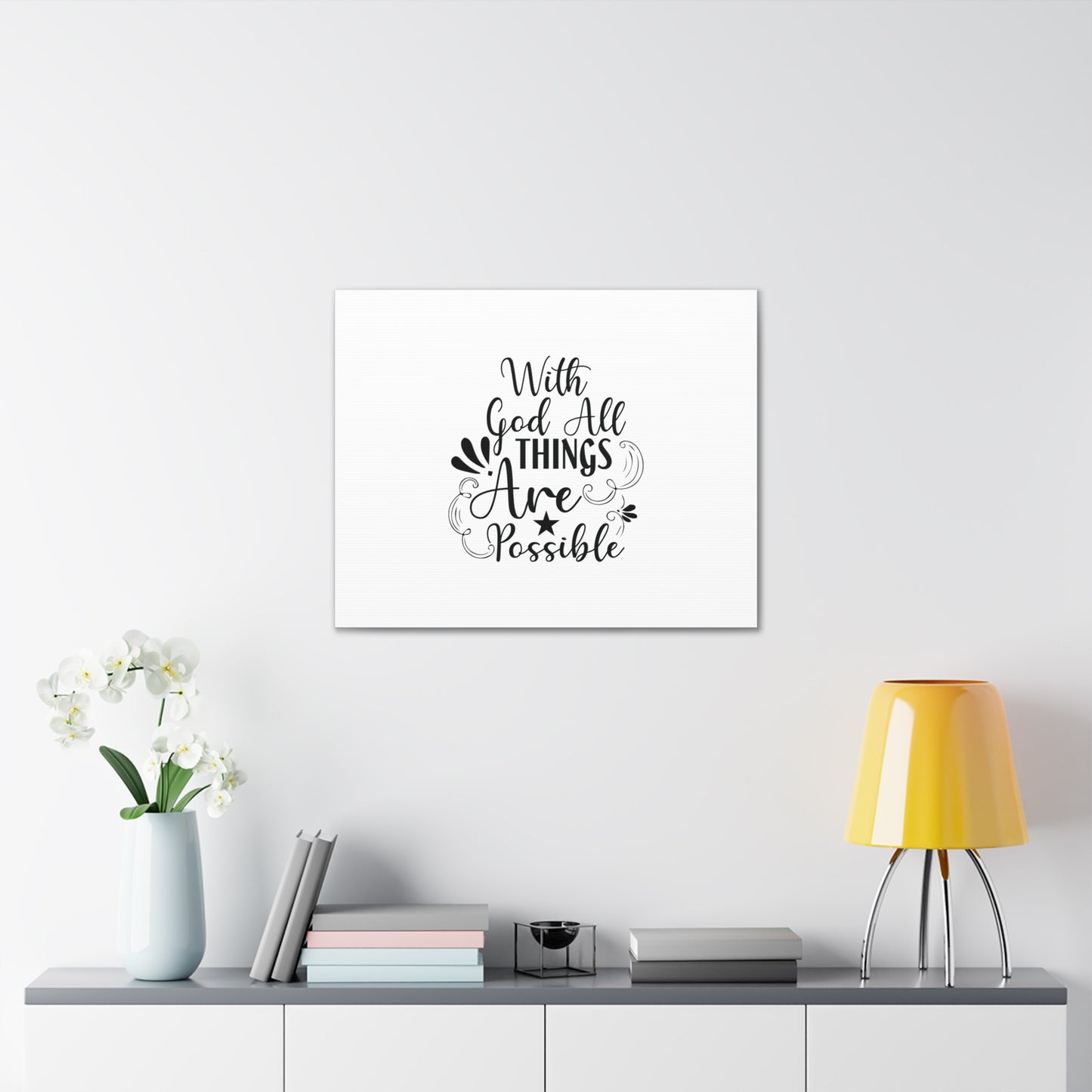 With God All Things Are Possible Matthew 19:26 Christian Wall Art Bible Verse Print Ready to Hang