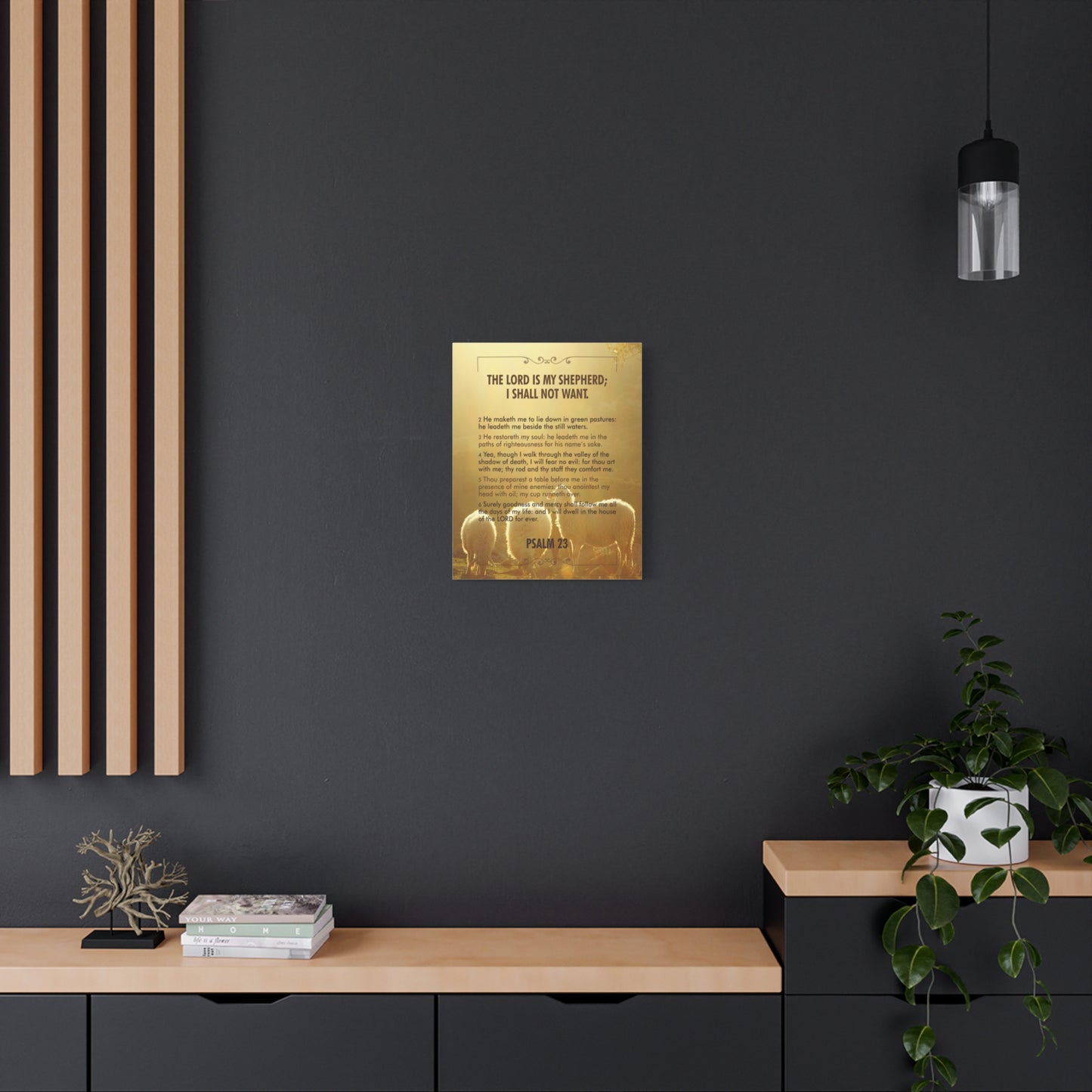 Bible Verse Canvas Lord is my Shepherd Psalm 23 Canvas Christian Home Décor Ready to Hang Scripture Wall Art