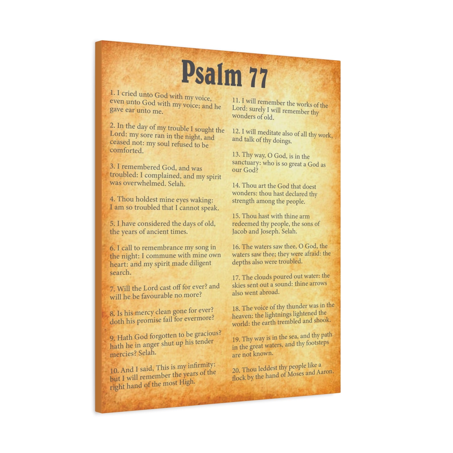 Scripture Walls Psalm 77 Gold Bible Chapter Canvas Christian Wall Art Ready to Hang