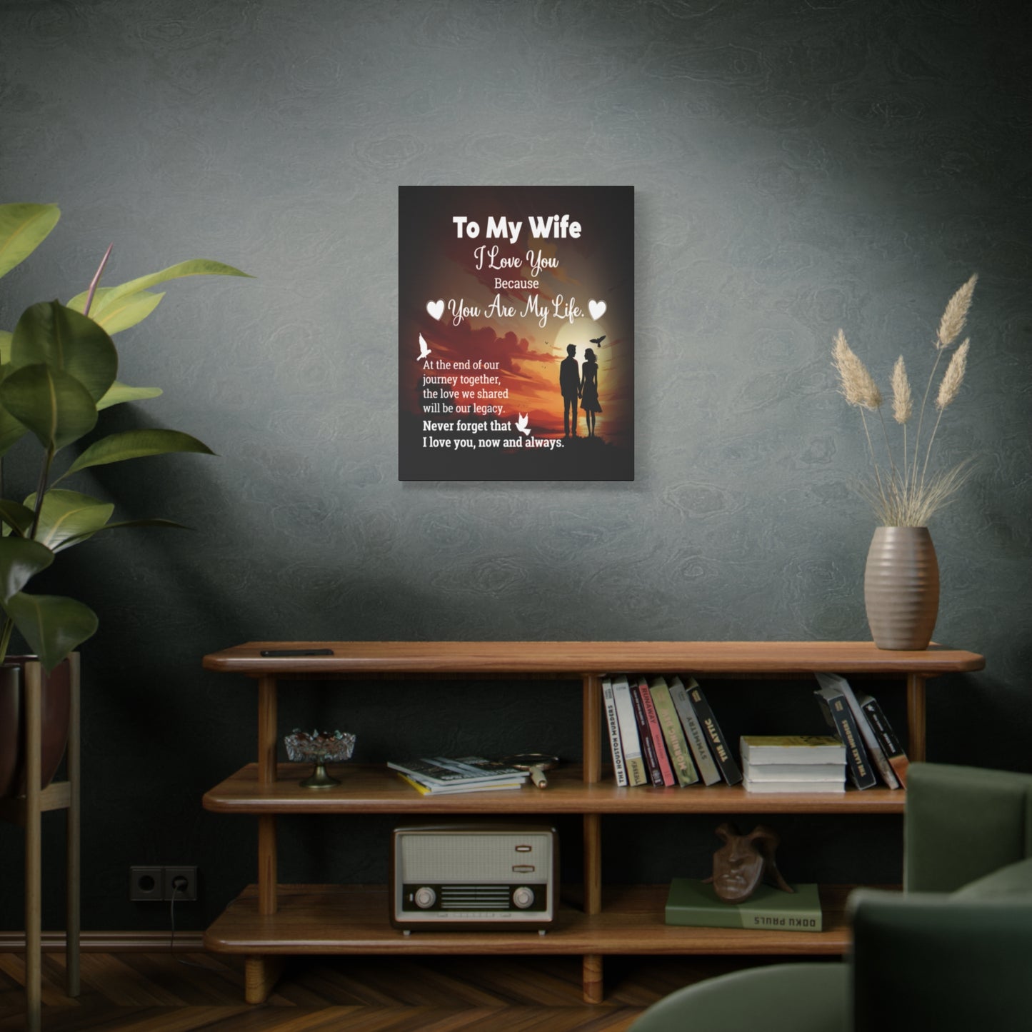To My Wife Sunset Romance Canvas Wall Art - Heartfelt Gift of Love & Legacy