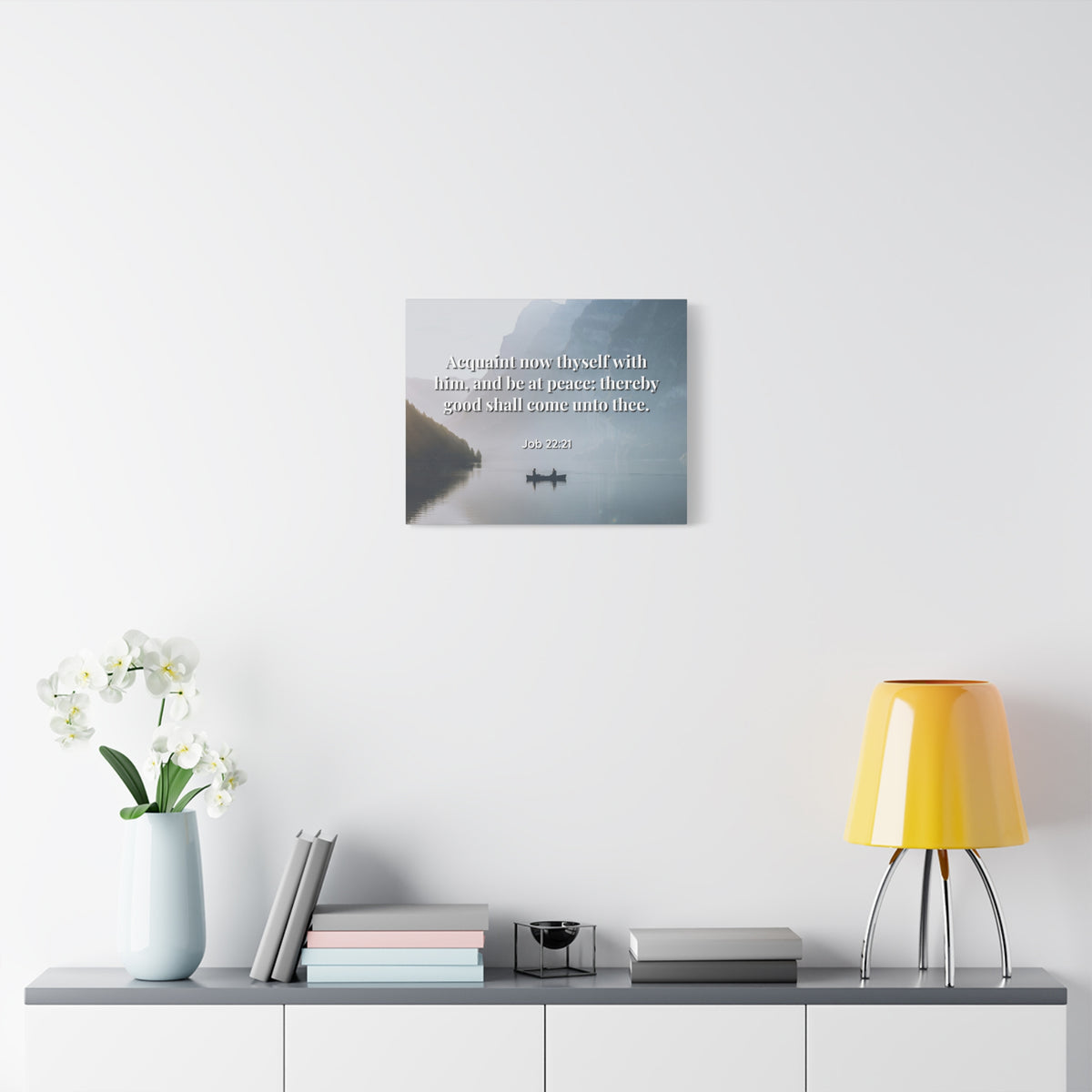 Scripture Canvas Be At Peace Job 22:21 Christian Wall Art Bible Verse Print Ready to Hang