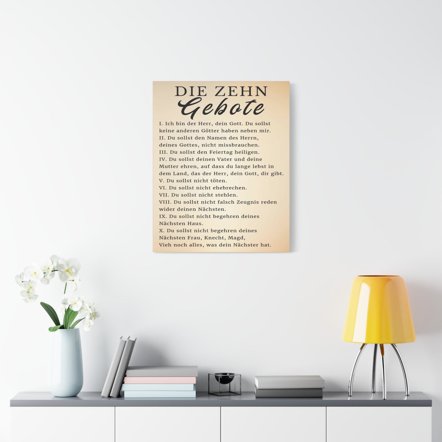 Scripture Walls Die Zehn Gebote 10 Commandments German Bible Verse Canvas Christian Wall Art Ready to Hang Unframed