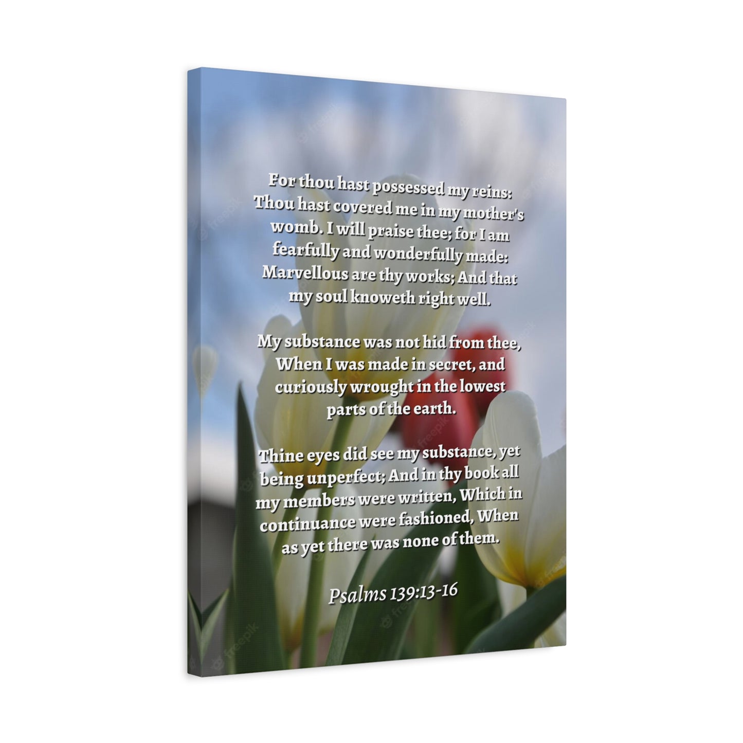 Scripture Walls Wonderfully Made Psalm 139:14 Flower Bible Verse Canvas Christian Wall Art Ready to Hang