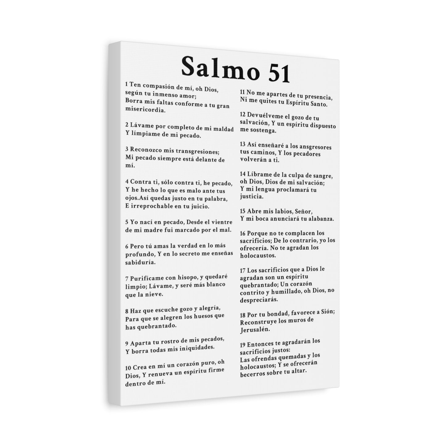 Scripture Walls Salmo 51 Chapter White Christian Wall Art Print Ready to Hang Unframed