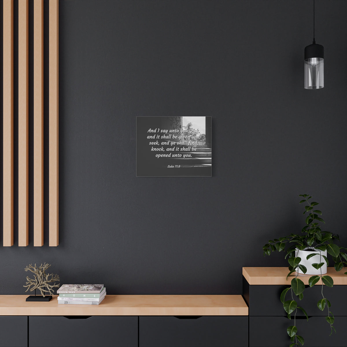 Scripture Canvas Opened Luke 1:9 Christian Wall Art Bible Verse Print Ready to Hang