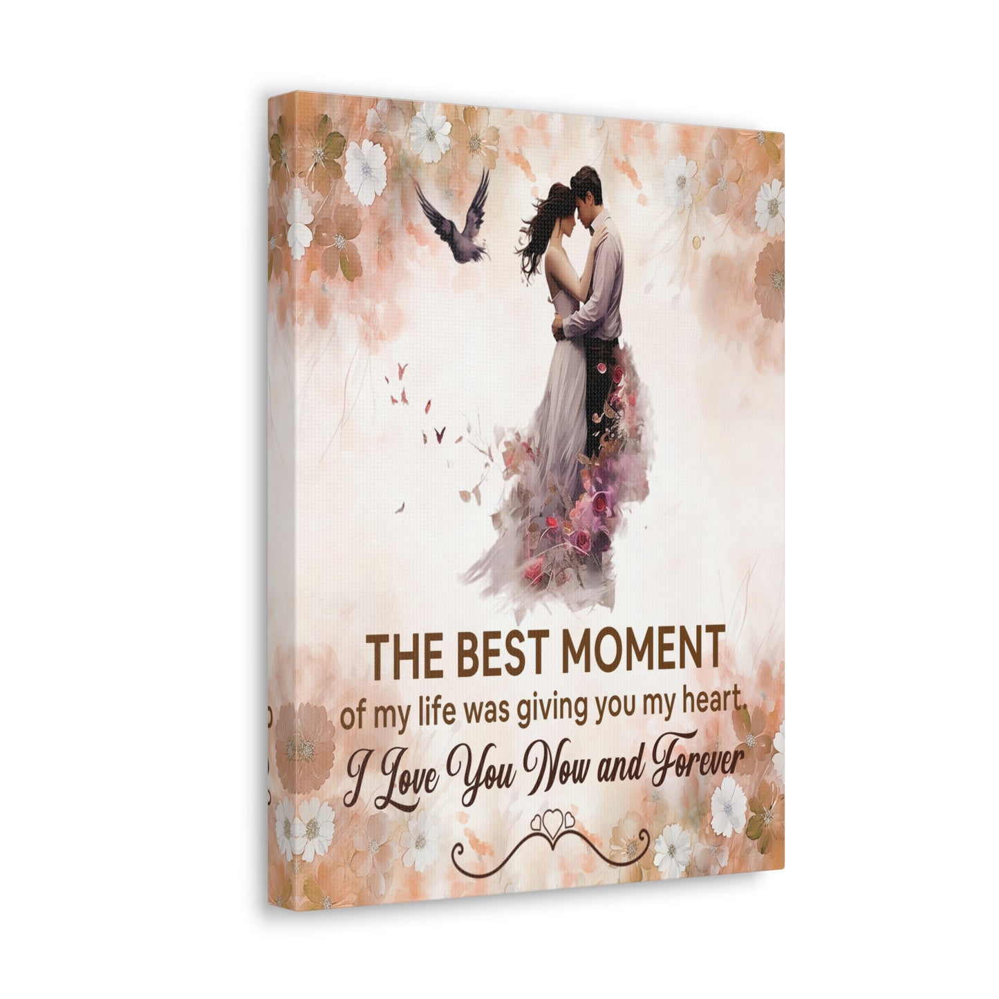 To My Wife The Best Moment of My Life Canvas Wall Art – Romantic Gift of Love & Devotion