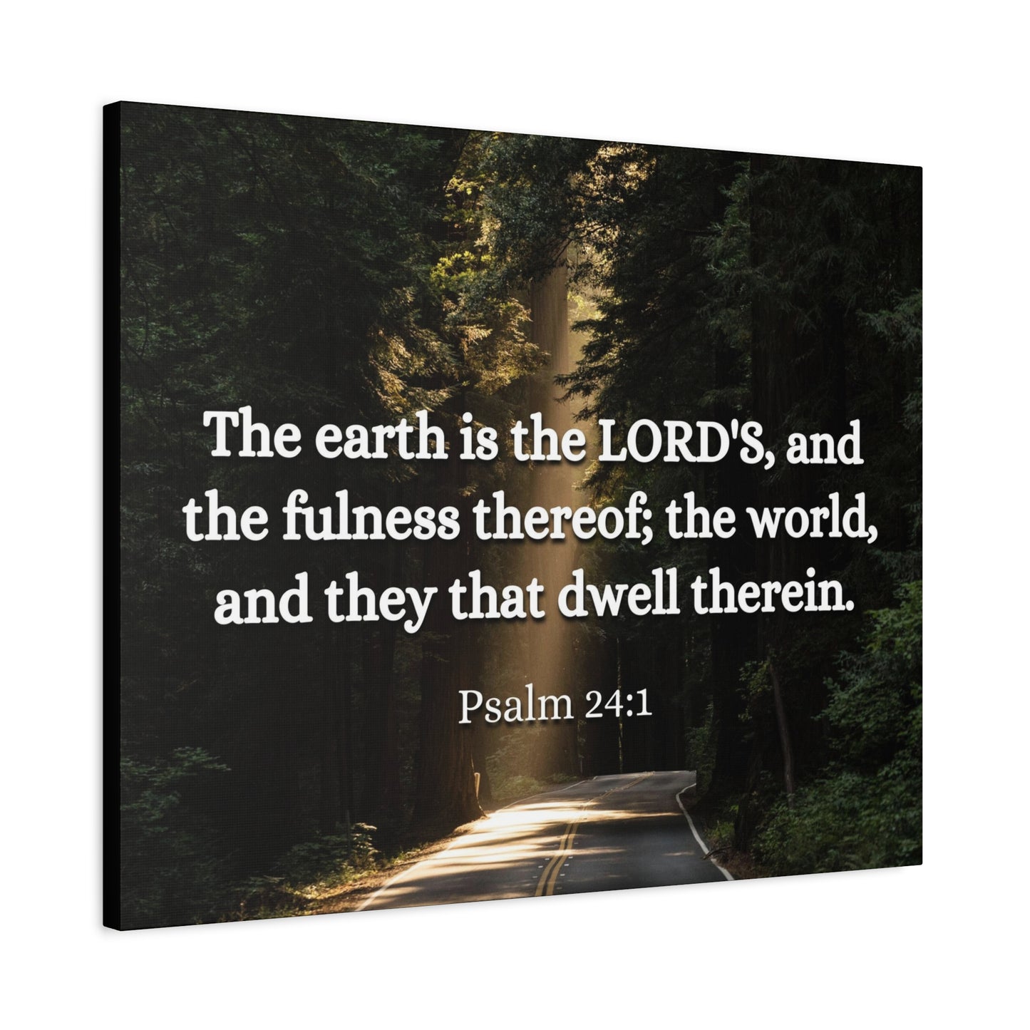 Scripture Canvas The World Psalm 24:1 Christian Wall Art Bible Verse Print Ready to Hang
