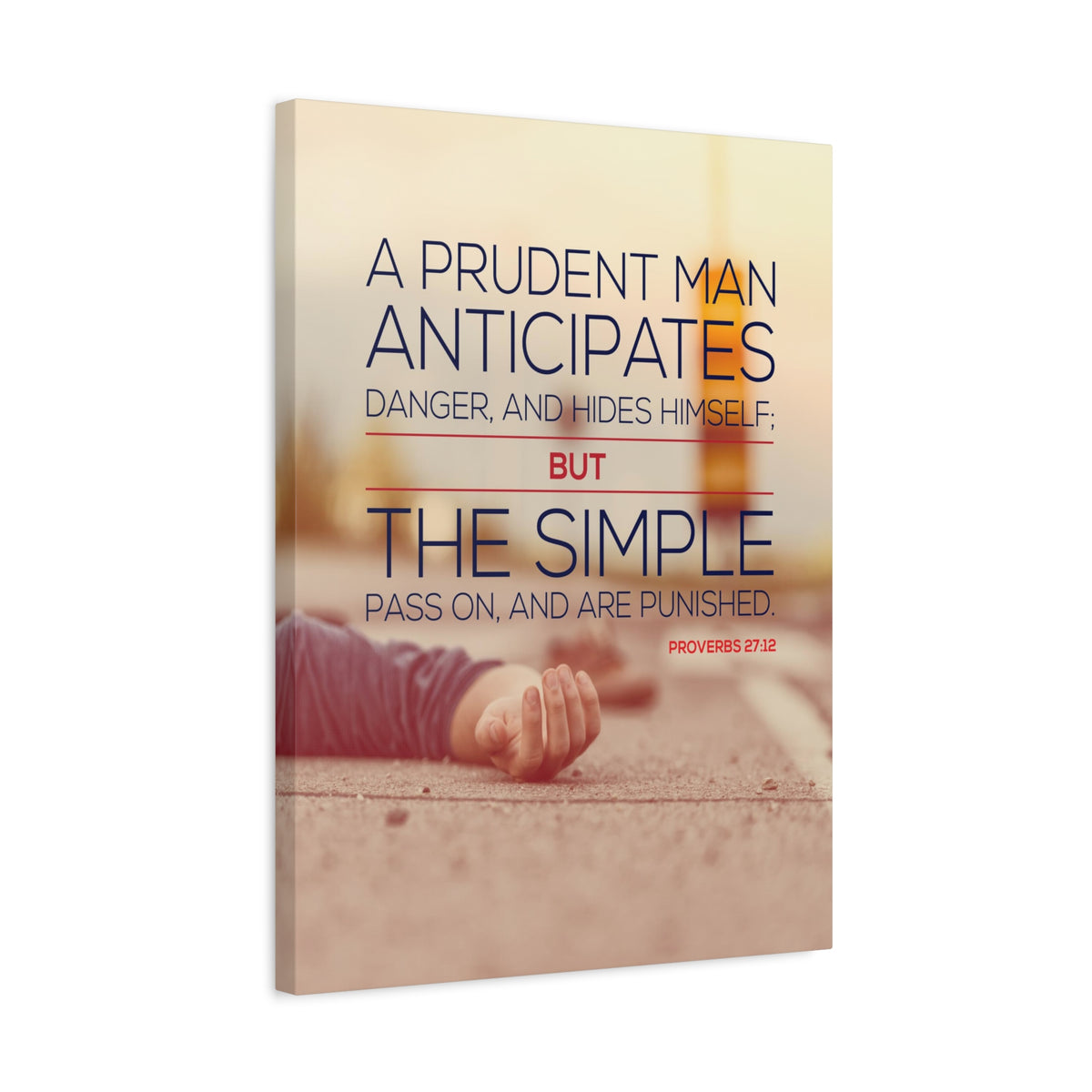 Scripture Canvas A Prudent Man Proverbs 27:12 Christian Wall Art Bible Verse Print Ready to Hang