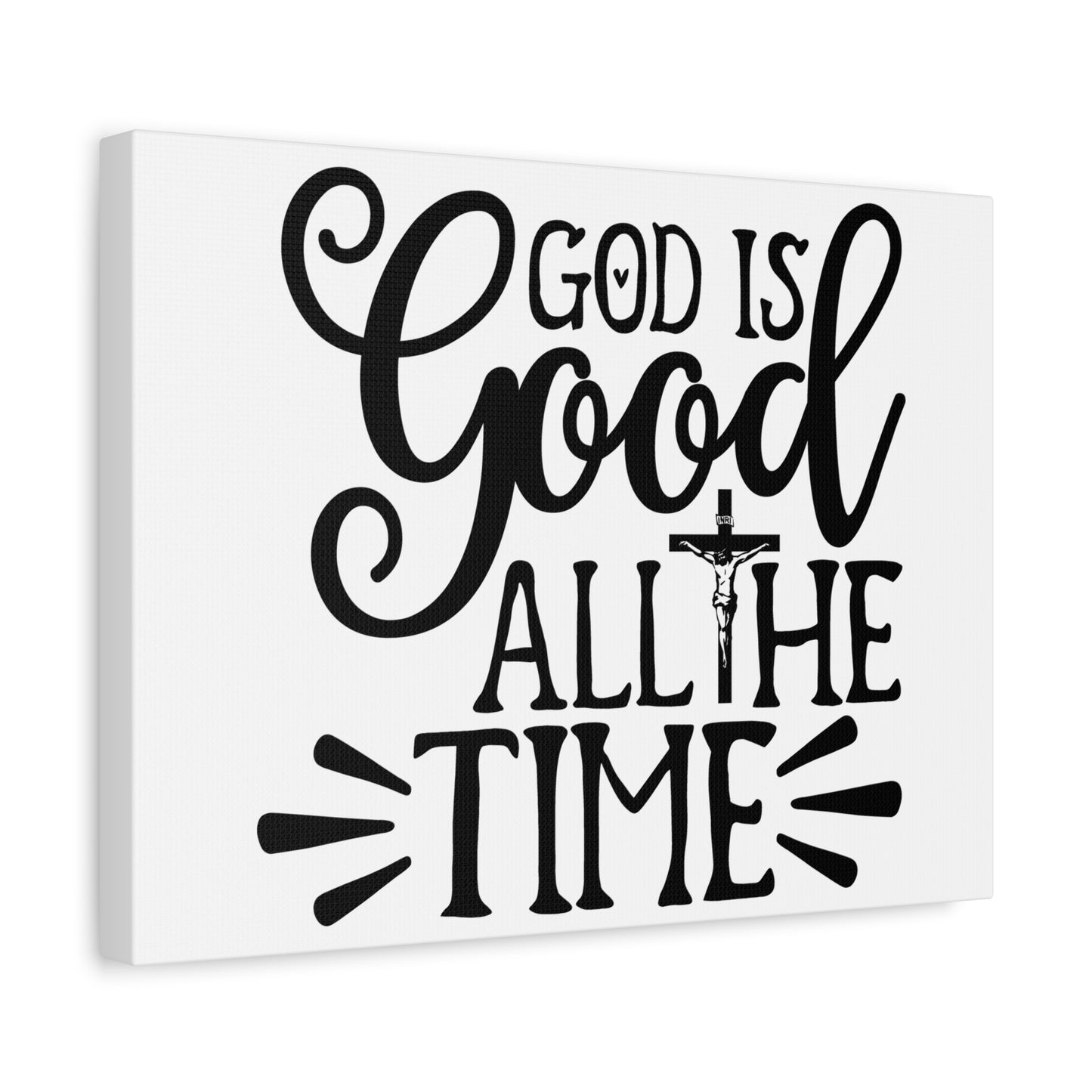 Scripture Walls God Is Good All The Time Psalm 34:8 Cross Christian Wall Art Print Ready to Hang
