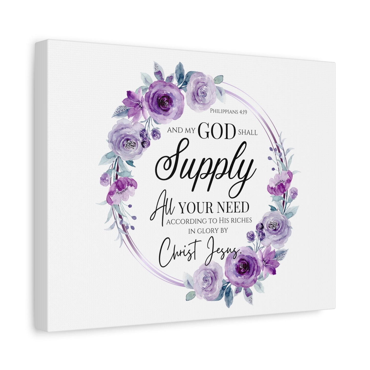 Copy of Scripture Walls Philippians 4:19 God Shall Supply Bible Verse Canvas Christian Wall Art Ready to Hang Unframed