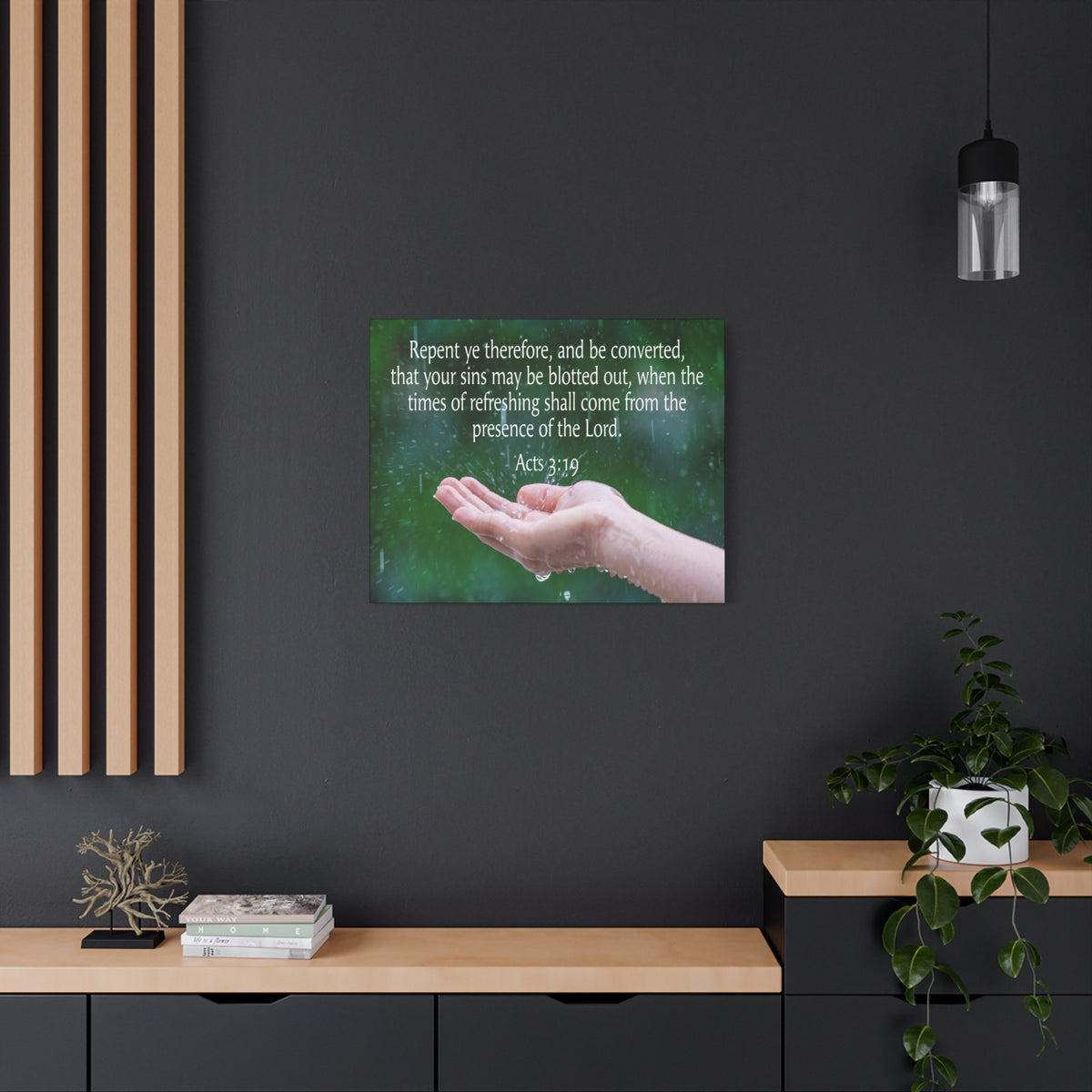 Scripture Canvas The Presence of The Lord Acts 3:19 Christian Wall Art Bible Verse Print Ready to Hang