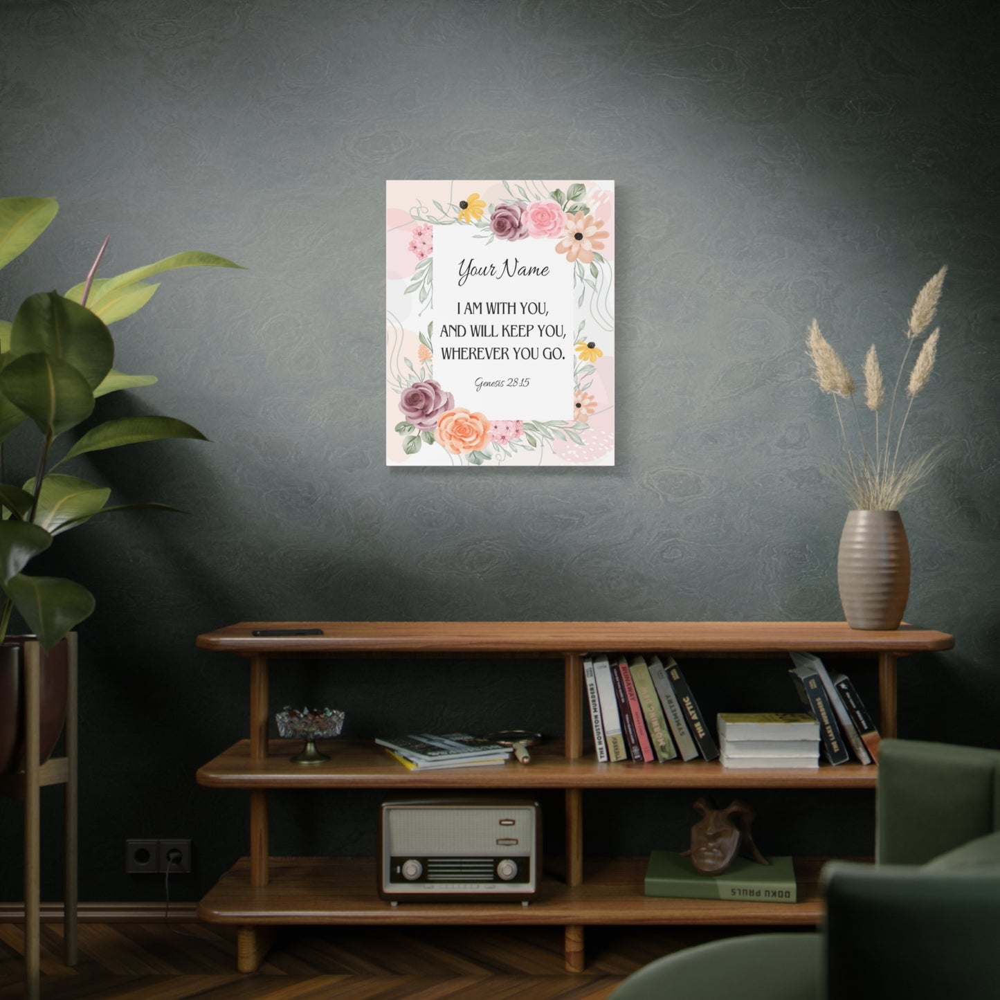 Scripture Walls Personalized Genesis 28:15 I Am With You  Bible Chapter Canvas Christian Wall Art Ready to Hang