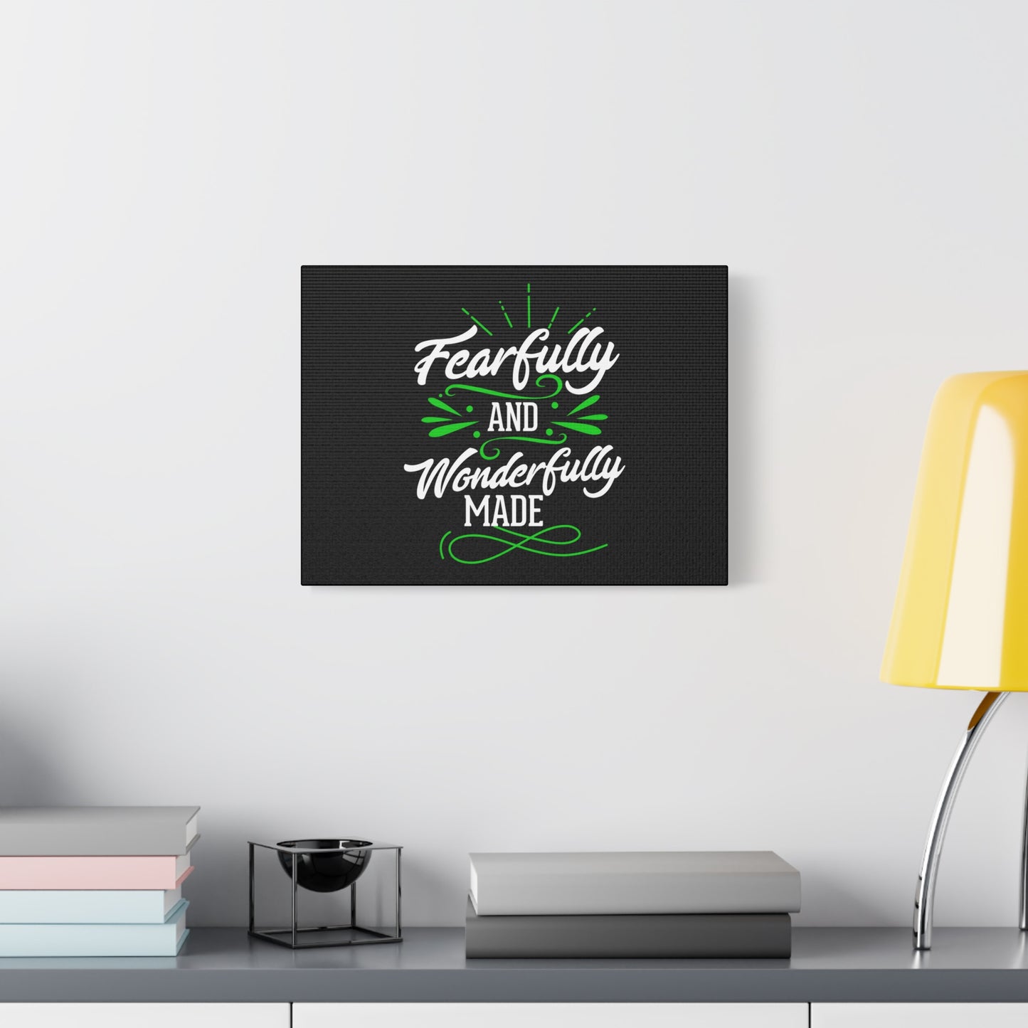 Scripture Canvas Wonderfully Made Psalm 139:14 Christian Wall Art Print Ready to Hang