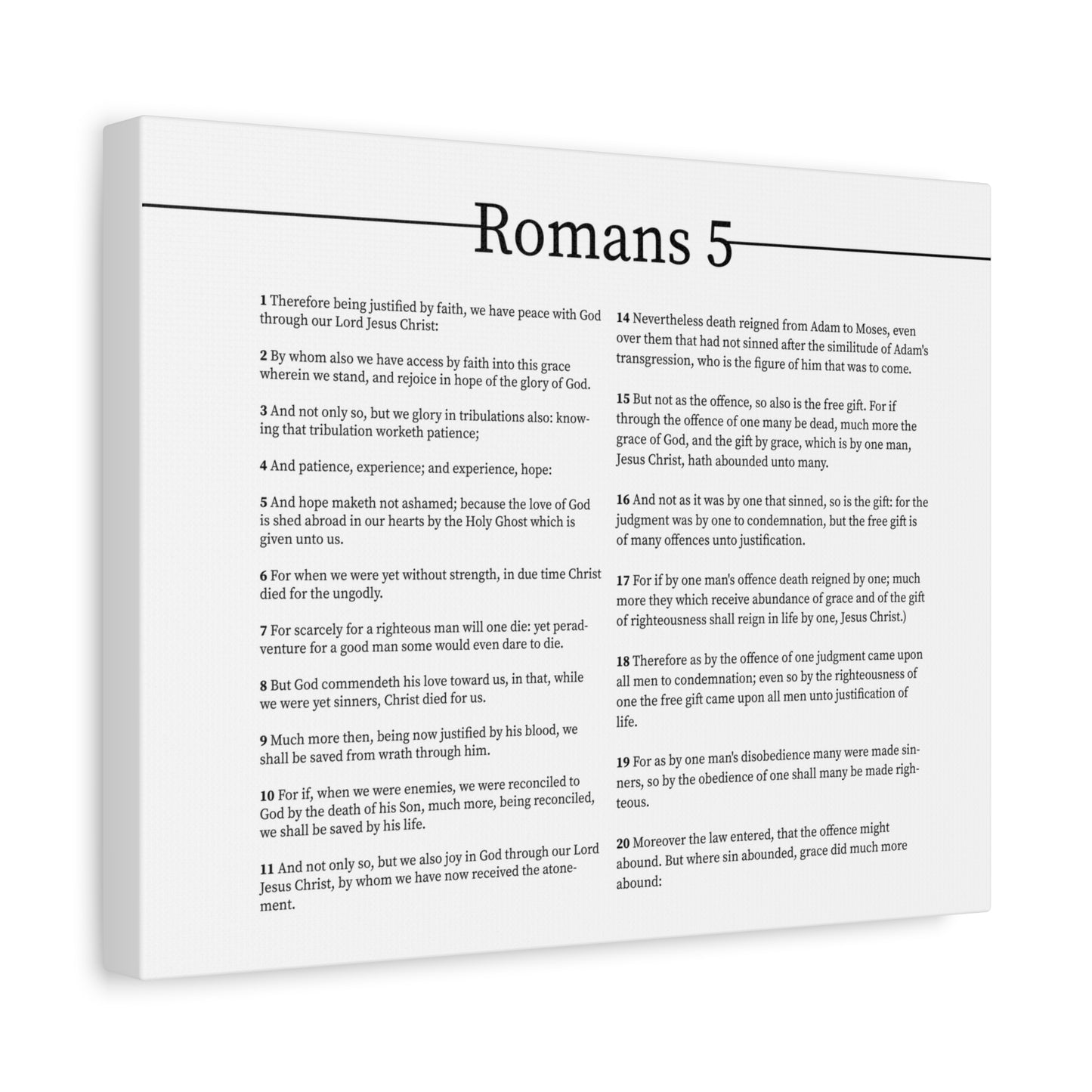 Scripture Canvas Peace With God Romans 5 Christian Wall Art Bible Verse Print Ready to Hang
