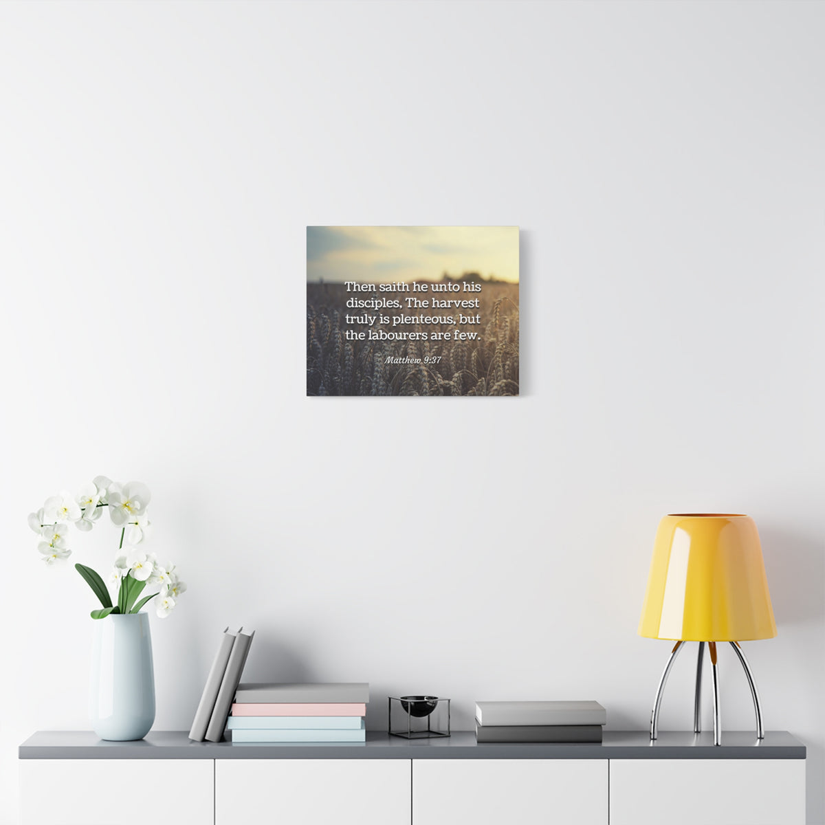 Scripture Canvas Disciples Matthew 9:37 Christian Wall Art Bible Verse Print Ready to Hang