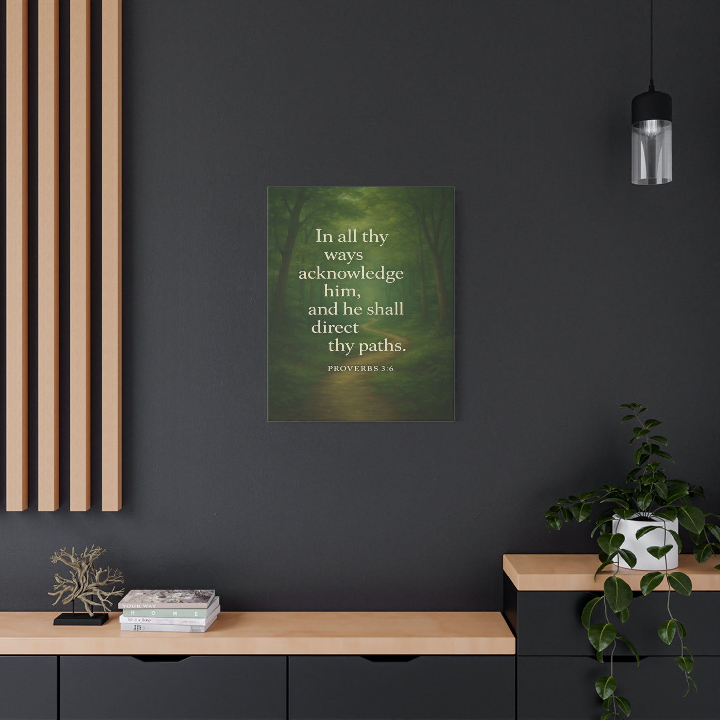 Bible Verse Canvas Proverbs 3:6 Christian Home Décor Wall Art Scripture Ready to Hang Faith Print