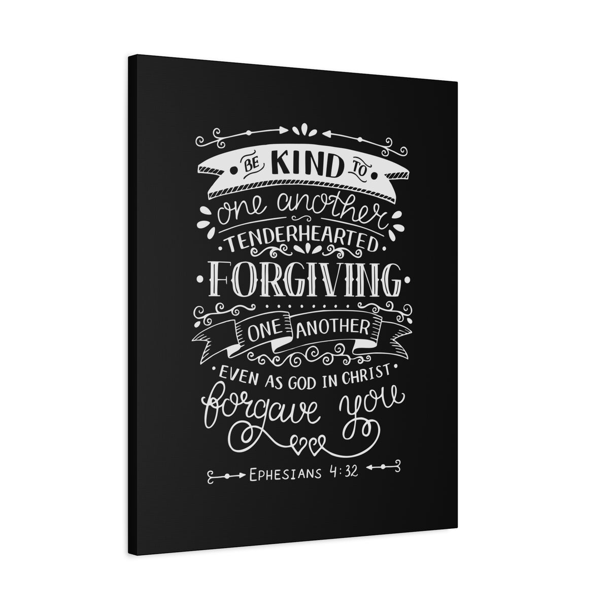 Scripture Canvas Tenderhearted Black Ephesians 4:32 Christian Wall Art Bible Verse Print Ready to Hang