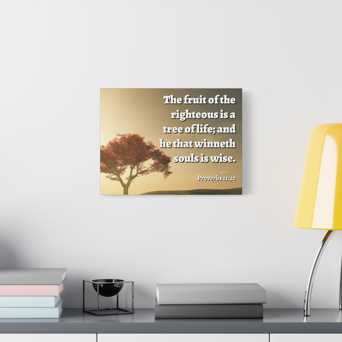 Scripture Canvas Tree Of Life Proverbs 11:30 Christian Wall Art Bible Verse Print Ready to Hang