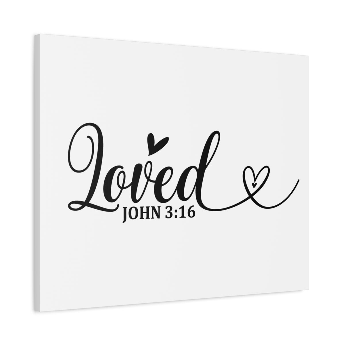 Scripture Canvas Loved Heart John 3:16 Christian Wall Art Bible Verse Print Ready to Hang