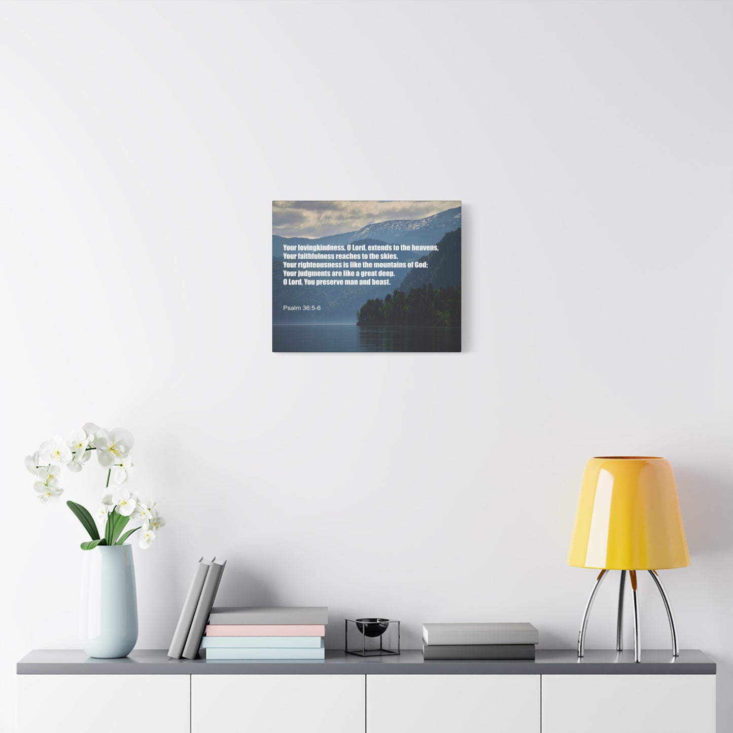 Scripture Canvas Your Lovingkindness Psalm 36:5-6 Christian Wall Art Bible Verse Print Ready to Hang