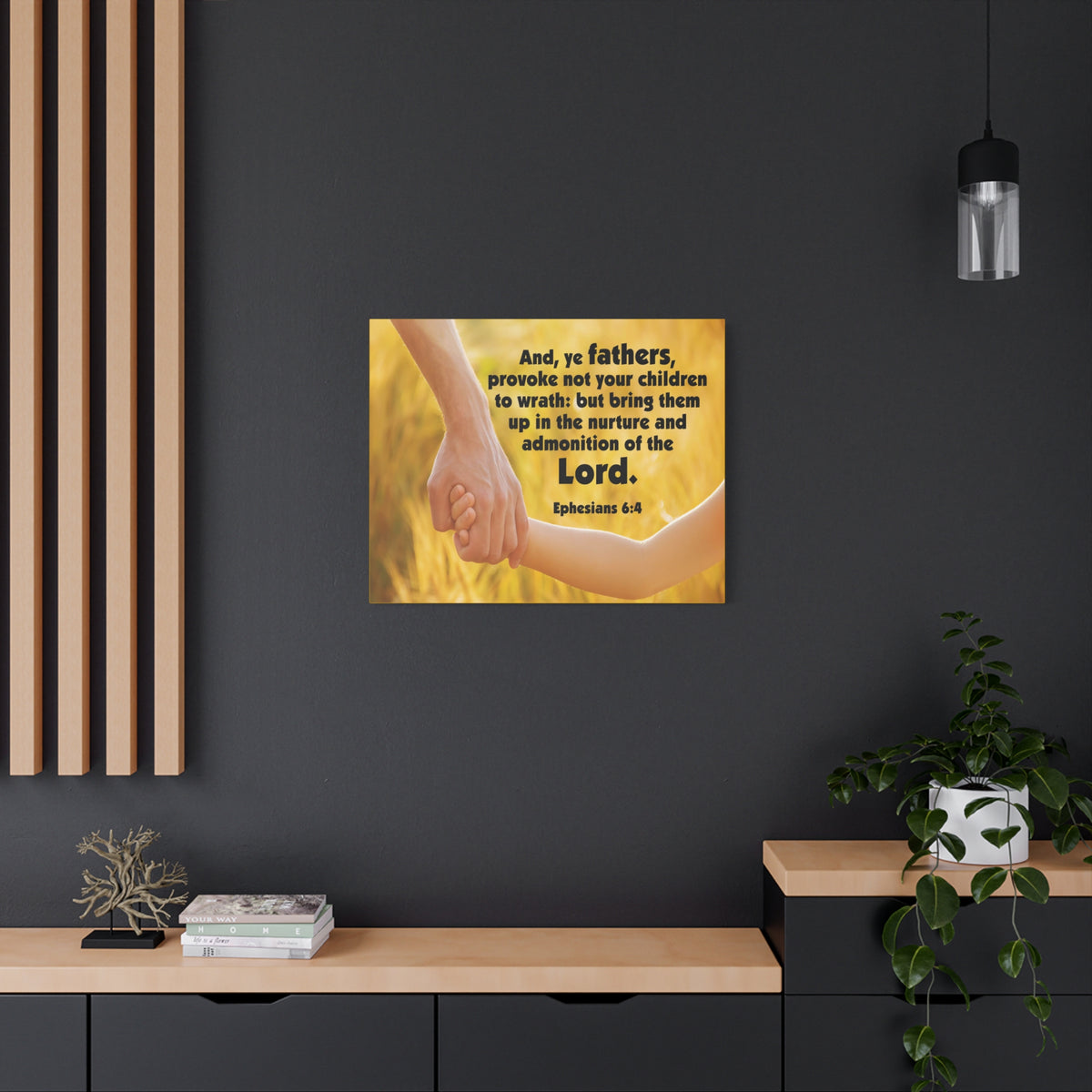 Scripture Canvas Admonition of the Lord Ephesians 6:4 Christian Wall Art Bible Verse Print Ready to Hang