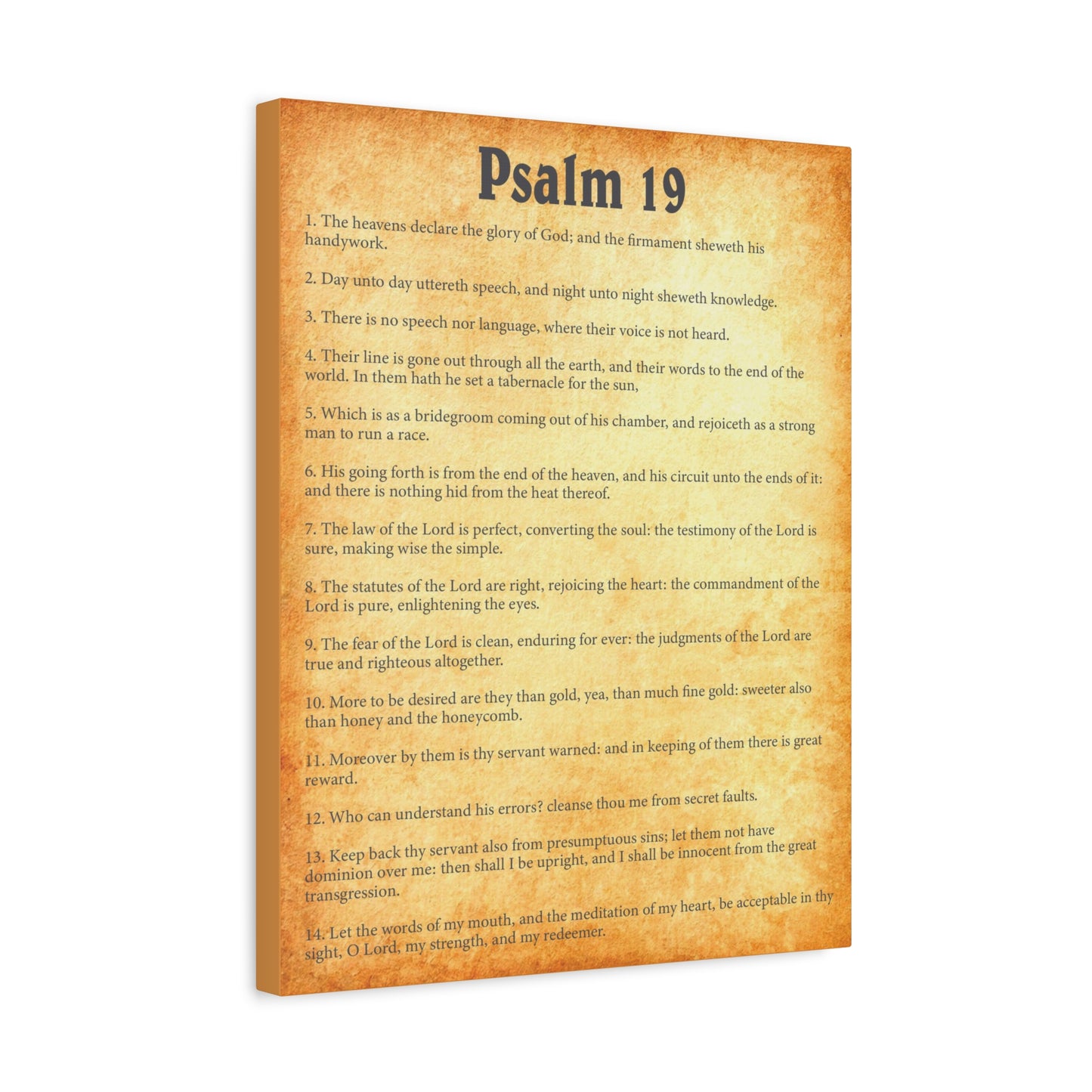 Scripture Walls Psalm 19 Gold Bible Chapter Canvas Christian Wall Art Ready to Hang