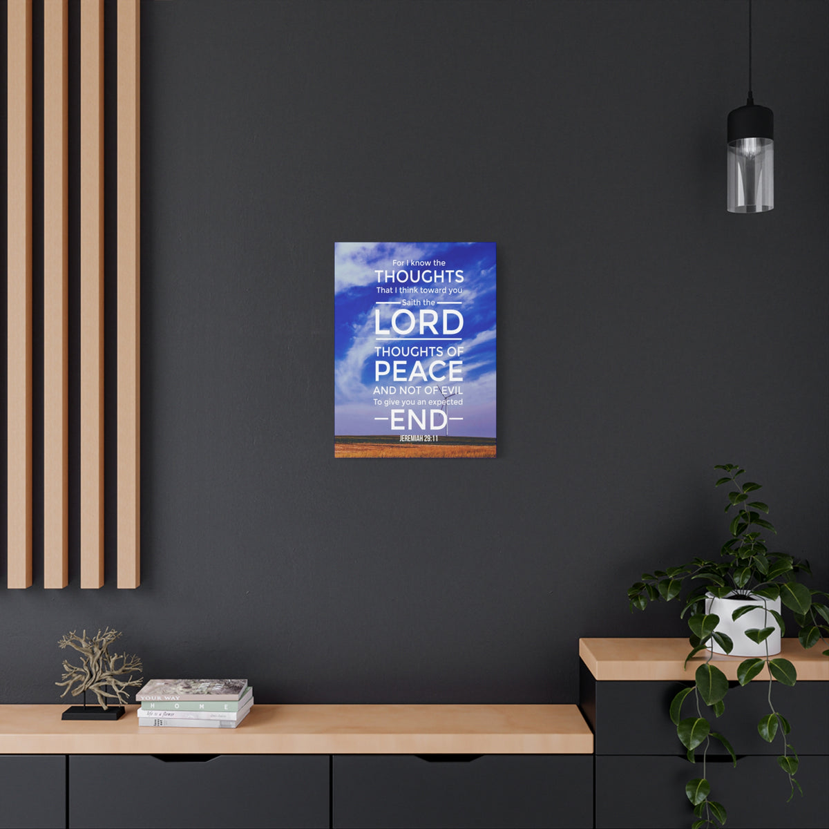 Scripture Canvas Thoughts of Peace Jeremiah 29:11 Christian Wall Art Bible Verse Print Ready to Hang