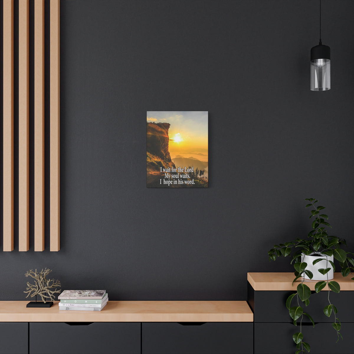 I Wait For The Lord Scripture Canvas I Wait For The Lord Psalm 130:5 Christian Wall Art Bible Verse Print Ready to Hang