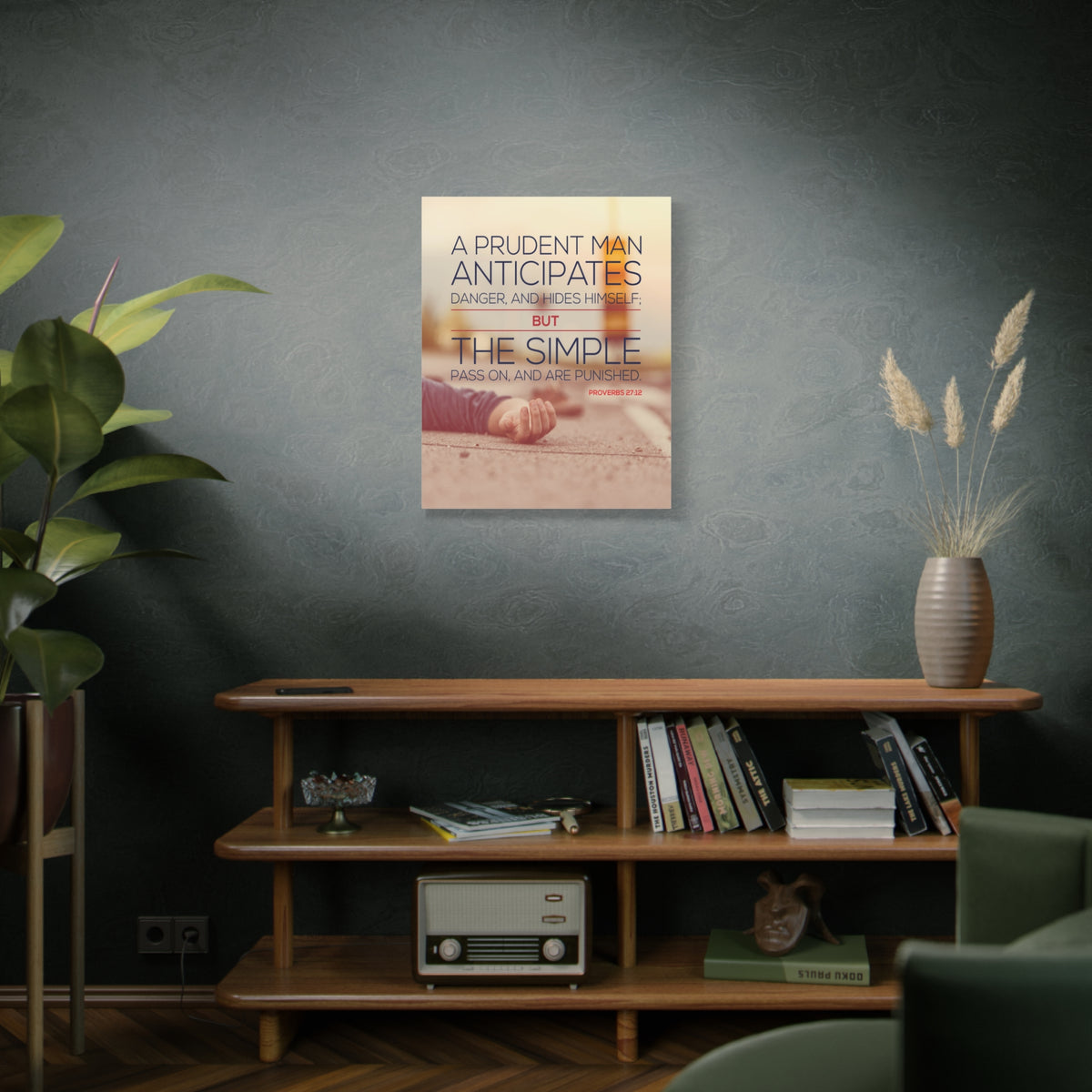 Scripture Canvas A Prudent Man Proverbs 27:12 Christian Wall Art Bible Verse Print Ready to Hang
