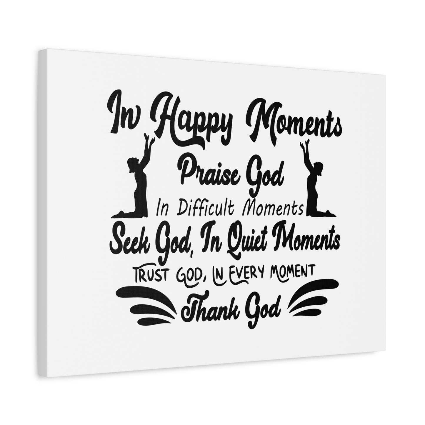 Scripture Canvas In Happy Moments Praise God Psalm 150:6 Christian Wall Art Bible Verse Print Ready to Hang