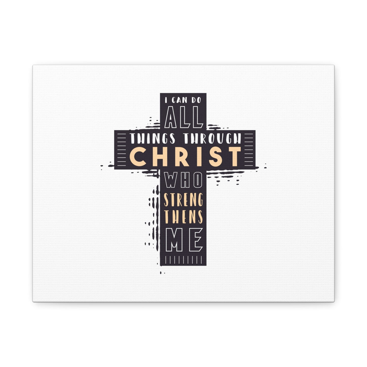 Things Through Christ Philippians 4:13 Cross Christian Wall Art Bible Verse Print Ready to Hang