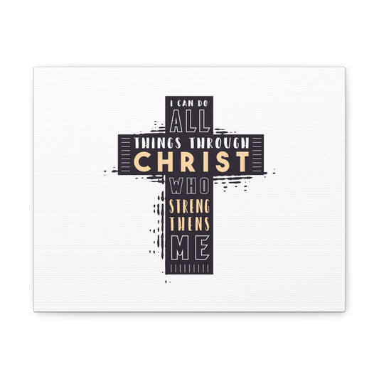 Things Through Christ Philippians 4:13 Cross Christian Wall Art Bible Verse Print Ready to Hang